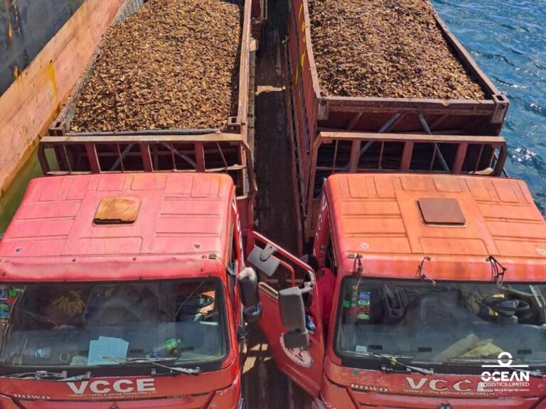 Ocean Logistics Limited's LCT Ocean Chief transported copra from Malekula to MV Sino, overseen by Vanuatu Copra and Cocoa Exporters Ltd.