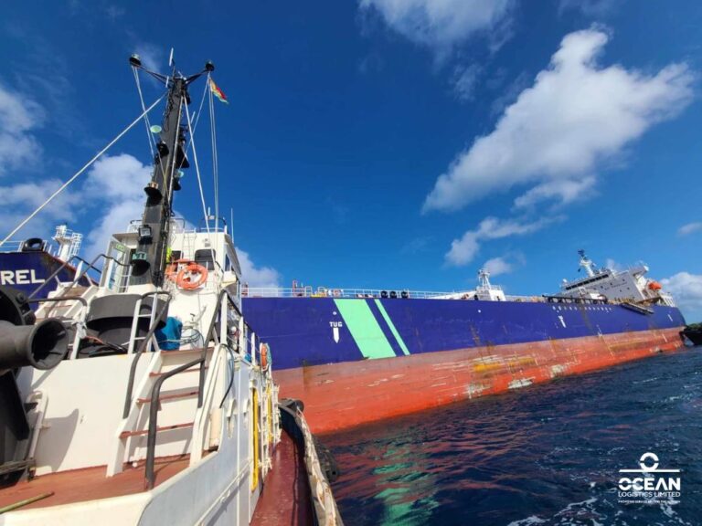Tugboat Titirangi assists BW Kestrel